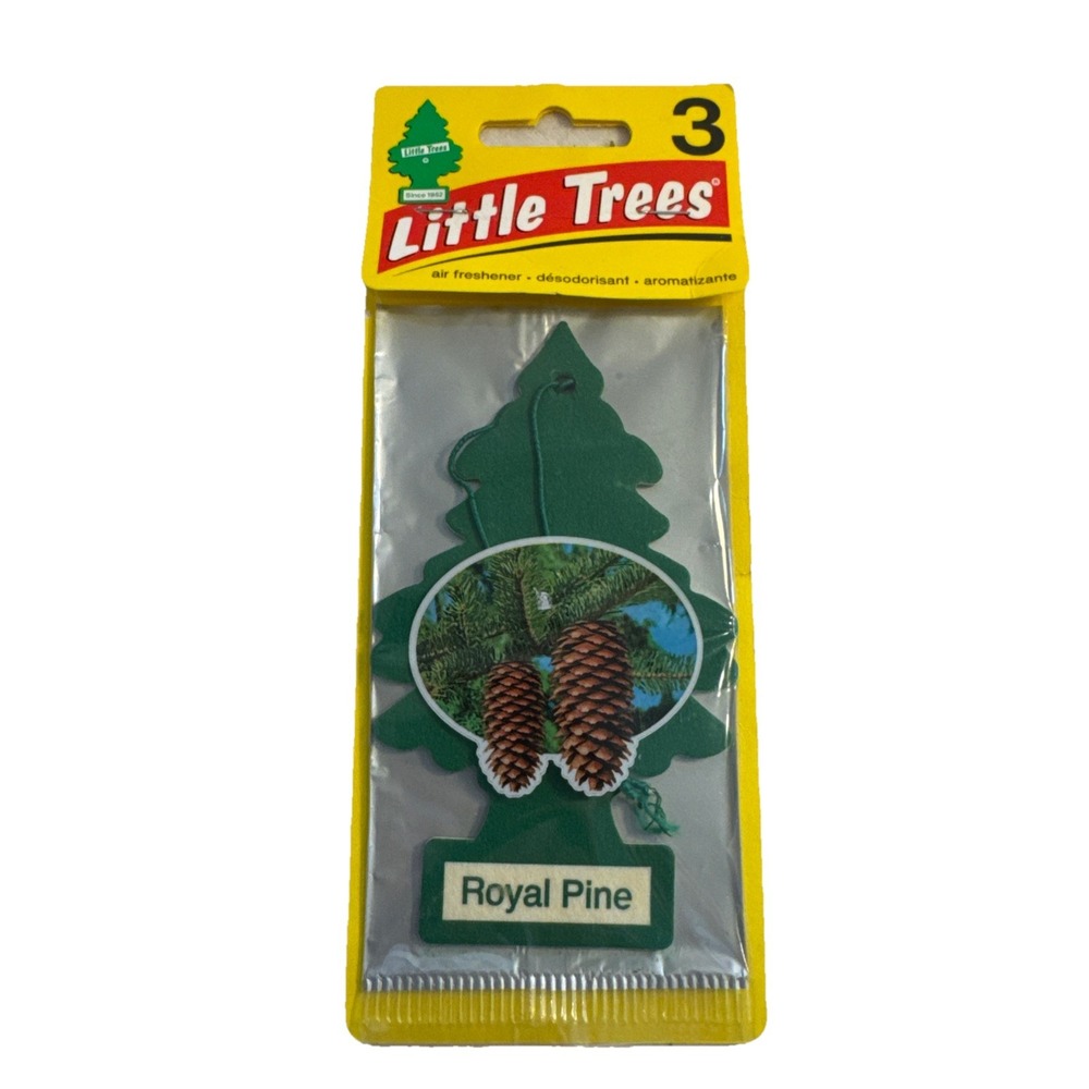 NOS Little Trees Hanging Car Air Freshener Royal Pine Scent Vintage 3 Pack